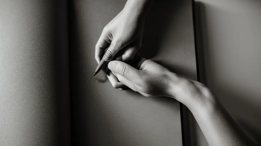 Nahaufnahme einer Hand, die einfache geometrische Grundformen mit einem Bleistift skizziert.