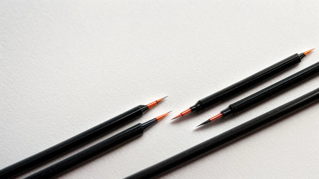 Nahaufnahme eines 0.1mm Fineliners auf strukturiertem Aquarellpapier für die Mischtechnik aus Wasserfarbe und Tusche