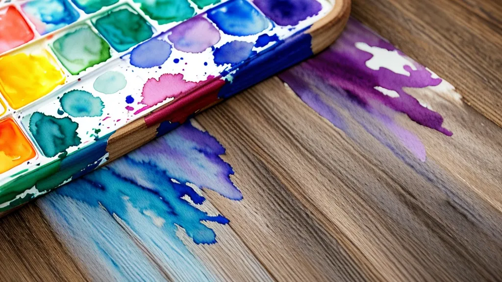 Aquarell-Mischpalette mit blauen und violetten Farbtönen für den Online-Workshop zur Fineliner-Aquarell-Mischtechnik