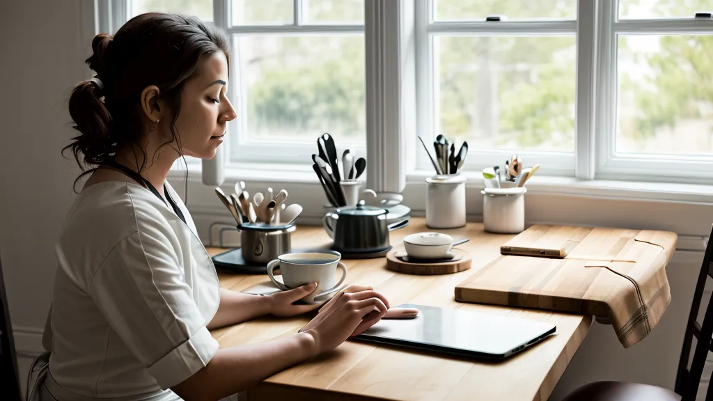 Arbeitsplatz mit Laptop-Onlinekurs und analogem Skizzenbuch mit Anatomiestudien.