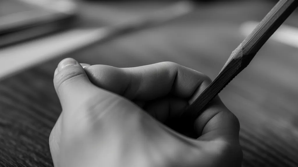 Nahaufnahme einer Hand, die mit einem Bleistift eine saubere Linie auf Papier zeichnet.