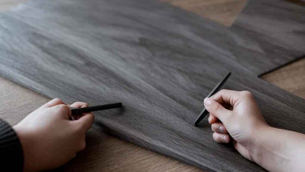 Nahaufnahme einer Hand, die einfache geometrische Formen mit einem Bleistift auf Papier skizziert