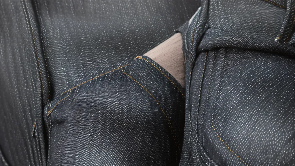 Bleistiftskizze einer Jeans mit Kniefalte beim Kleidung zeichnen