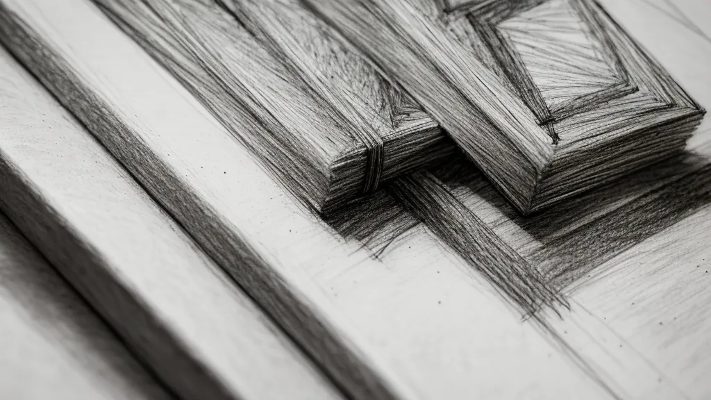 Nahaufnahme von Schraffurübungen mit dem Bleistift auf Papier