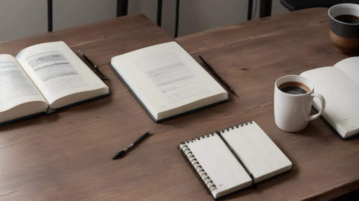 Porträts zeichnen lernen für Designer: Bleistiftskizze einer User Persona am Küchentisch
